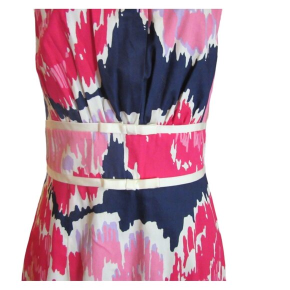 Lilly Pulitzer Multi Colored Cotton Sheath Dress w Navy Background in Sz 8 - Picture 3 of 7